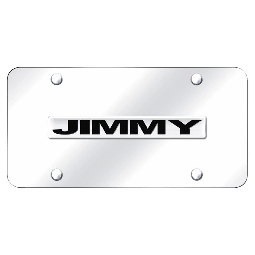 Chrome Name on Chrome License Plate - Officially Licensed for GMC Jimmy