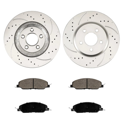 Front Brake Rotors and Ceramic Pads Kit for Ford Mustang (2005–2010)
