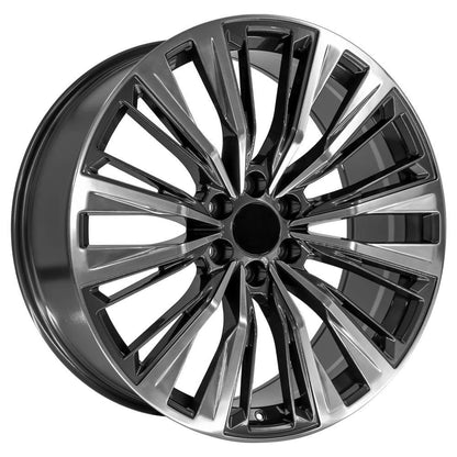 24 Inch Gunmetal Wheel with Polished Face Replacement for Chevy Express 1500 (2003–2014)