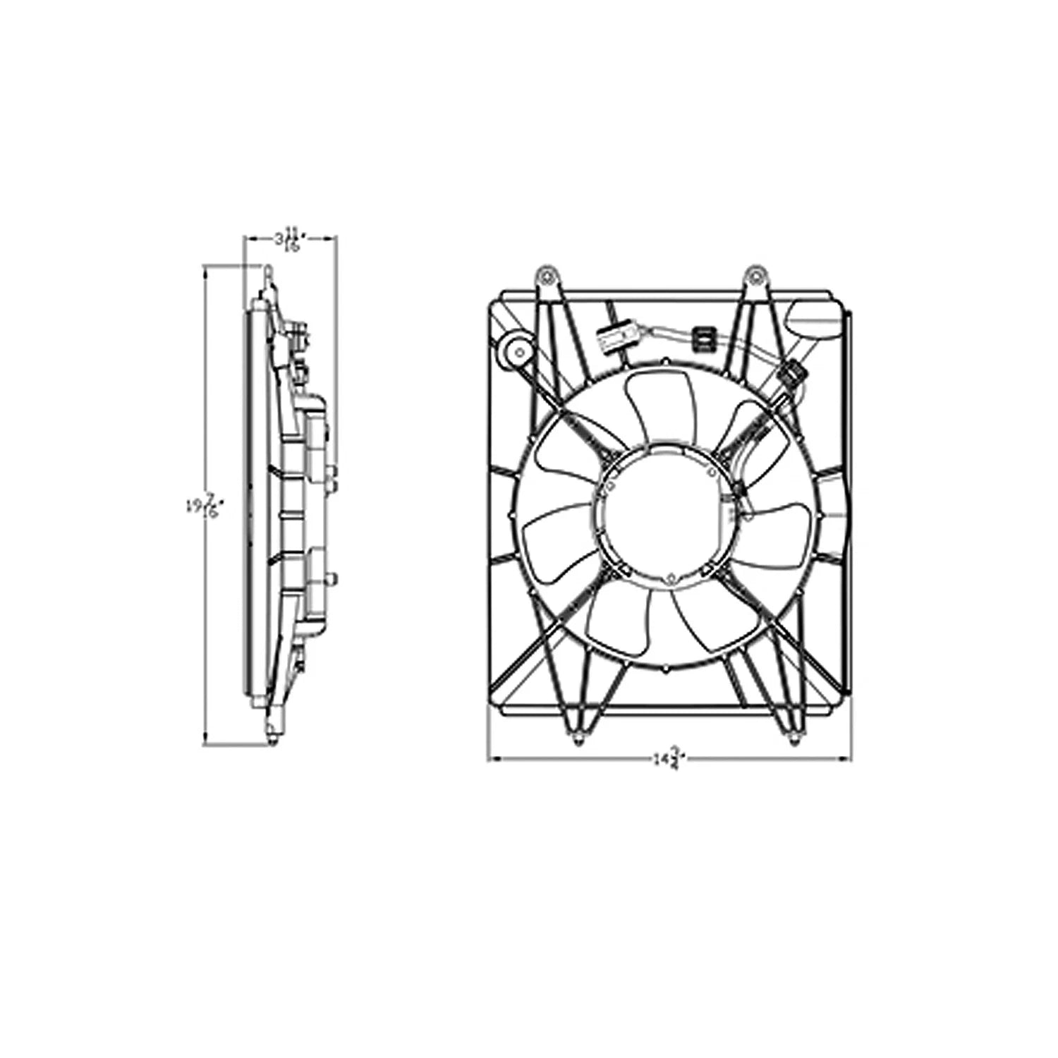 Replacement A/C Condenser Fan Assembly For 2015-2016 Honda CRV
