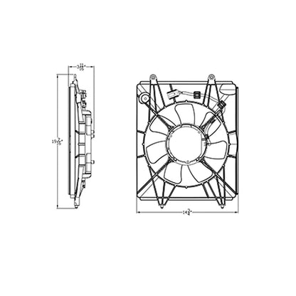 Replacement A/C Condenser Fan Assembly For 2015-2016 Honda CRV