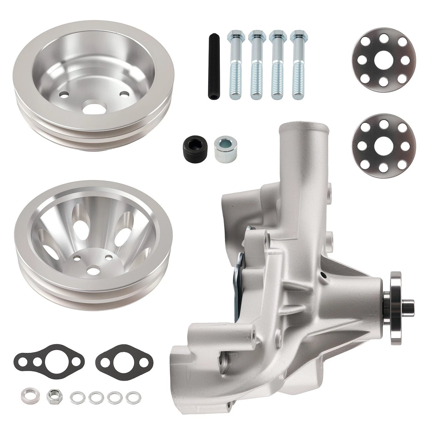 High Volume Water Pump & 2-Groove Pulley for Chevy SBC 283 (1967–1969)