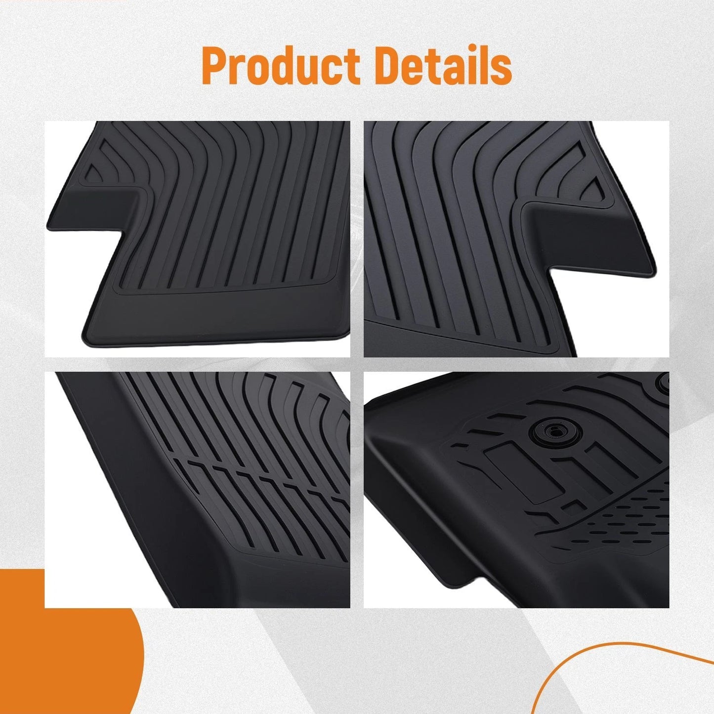 All Weather Floor Mat Set for Chevy Colorado Crew Cab (2015–2022) Black TPE