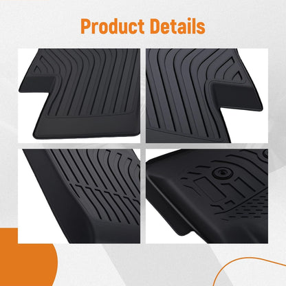 All Weather Floor Mat Set for Chevy Colorado Crew Cab (2015–2022) Black TPE