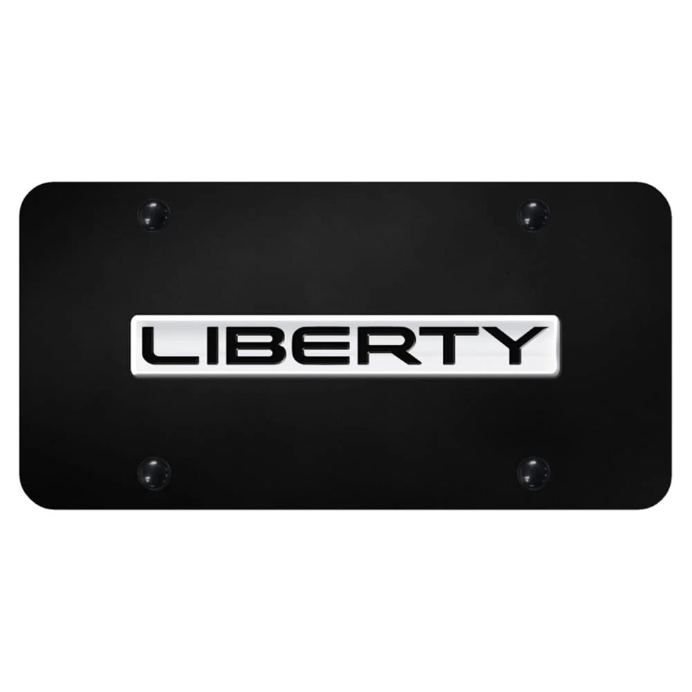 Chrome Name on Black License Plate - Officially Licensed for Jeep Liberty