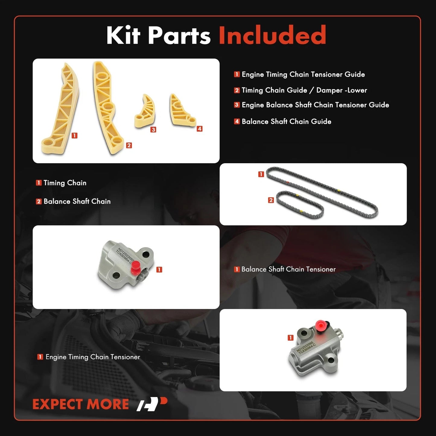 8X Timing Chain Kit for Jeep Cherokee (2014–2021) Compass (2017–2021) Chrysler 200