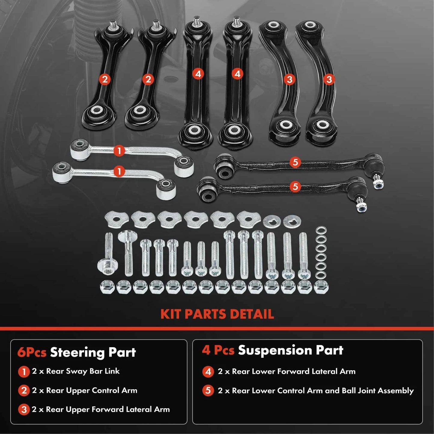 10x Control Arm with Ball Joint for Mercedes-Benz C203 (2002–2007)