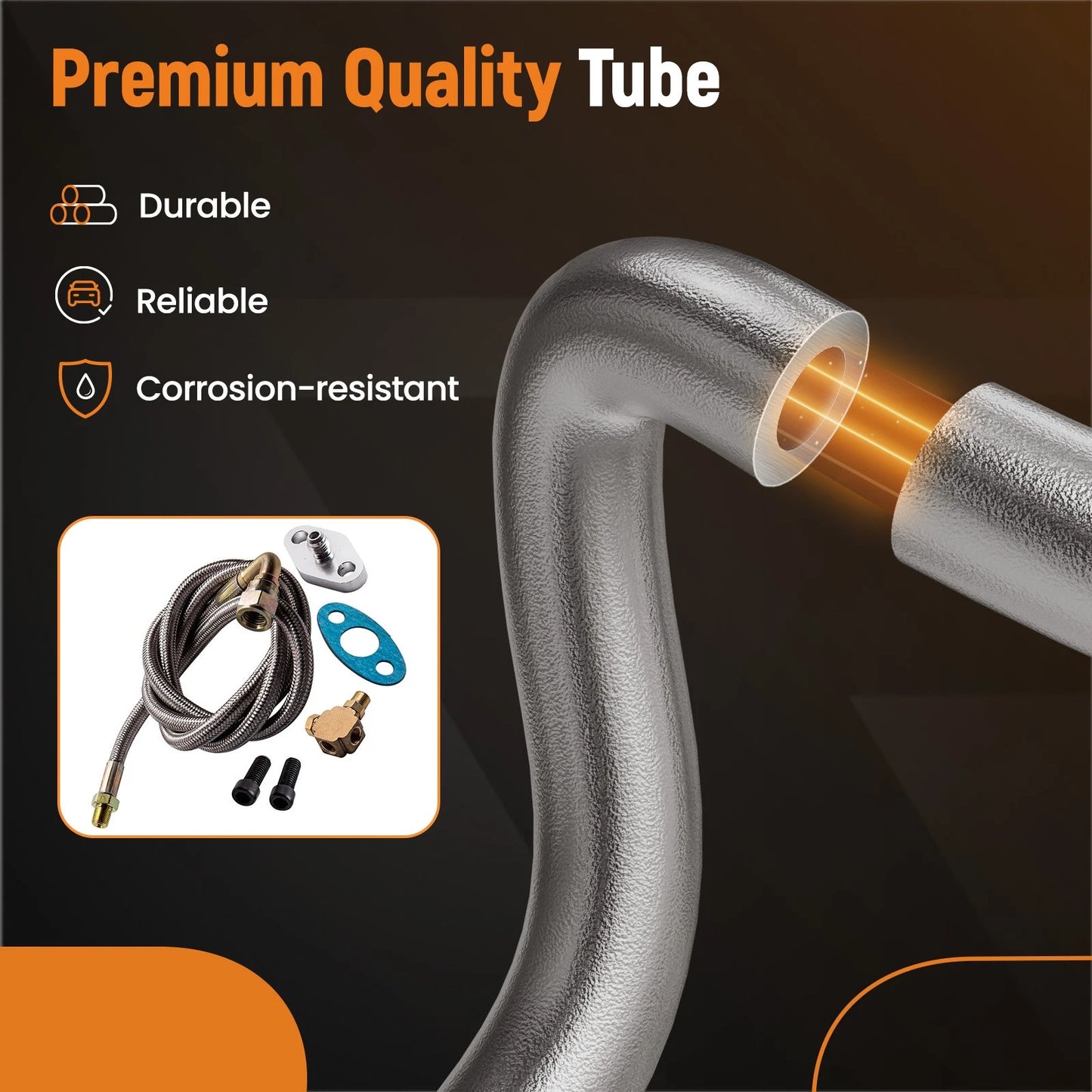 90 Degree Turbo Oil Feed Line Kit for T3/T4 (1/8 NPT) (1.4" -4AN) (2014–2014)