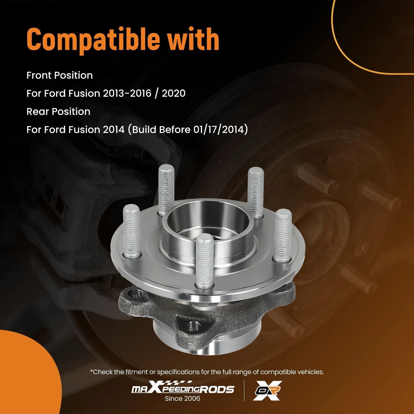 Front Wheel Bearing & Hub Assembly for Ford Fusion & Lincoln MKZ (2013–2016)