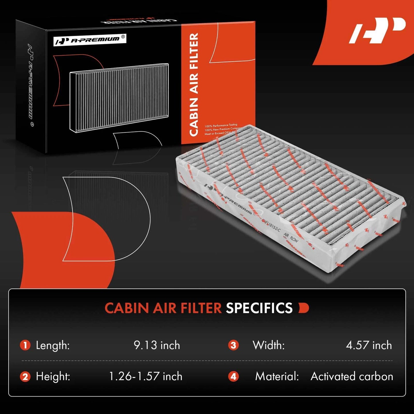 2X Activated Carbon Cabin Air Filter for Mercedes-Benz E350 (2006–2009)