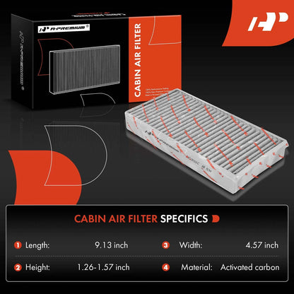2X Activated Carbon Cabin Air Filter for Mercedes-Benz E350 (2006–2009)