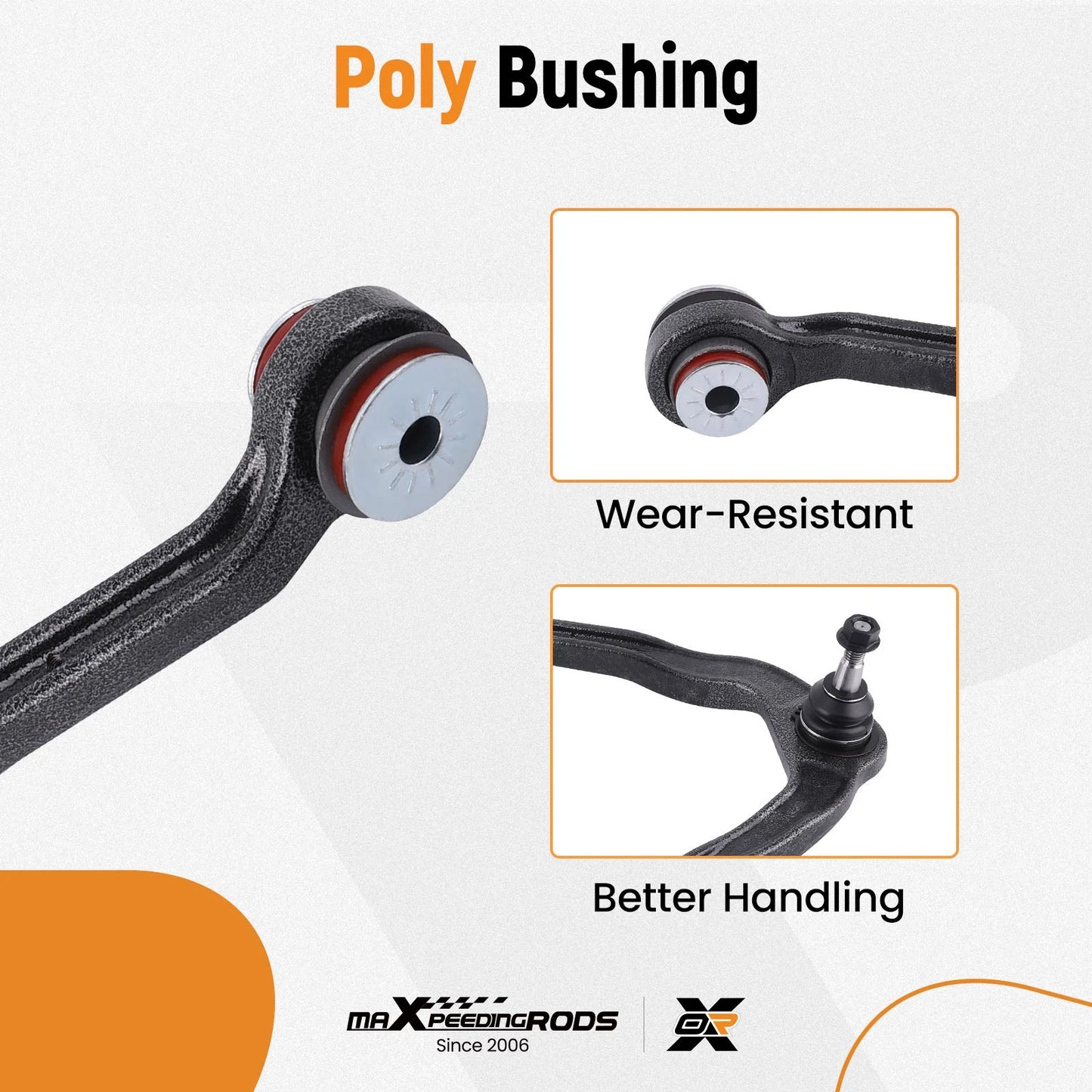 Front Control Arms Kit with PU Bushing for Chevy Silverado GMC Sierra 1500 4WD (2019–2022)