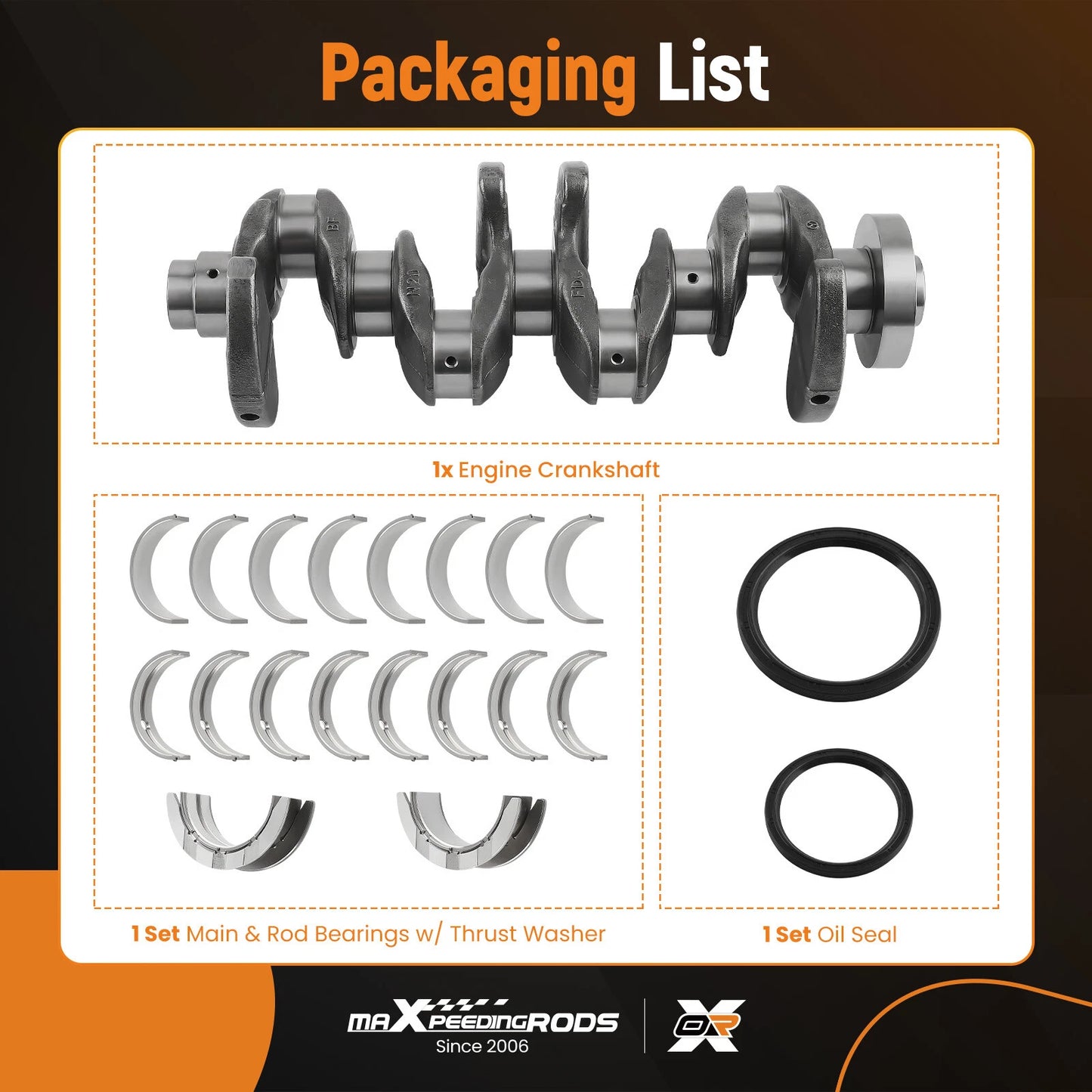 Crankshaft Bearing Set for BMW N20 X1 X3 X5 220i 320i (2016–2020)