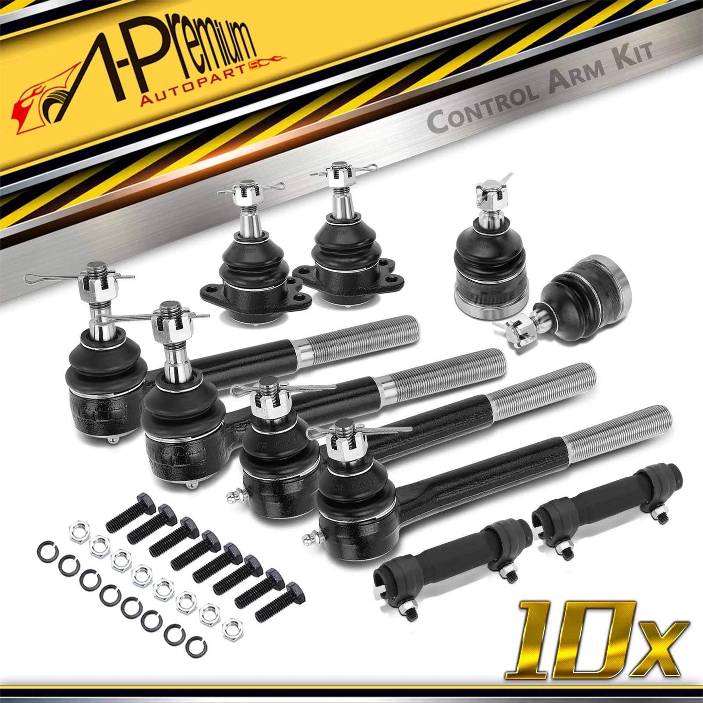 10x Front Ball Joints & Tie Rod Ends for Chevrolet C1500 Tahoe (1995–2000)