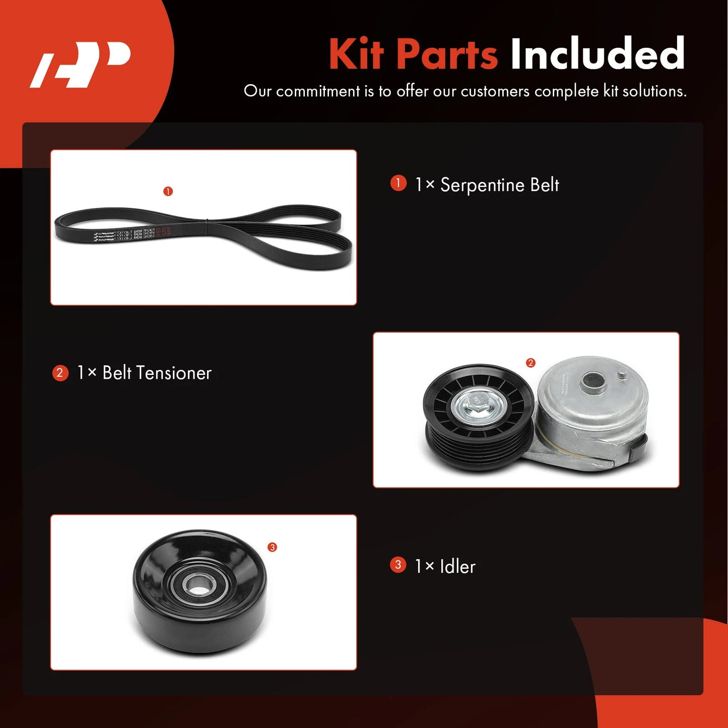 3X Serpentine Belt Drive Component Kit for Chevrolet Tahoe (1995–2000)