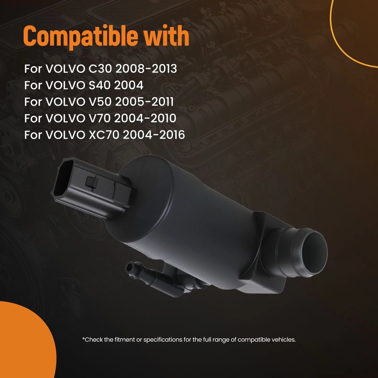 Front Washer Pump for Volvo V70 XC70 (2004–2016)