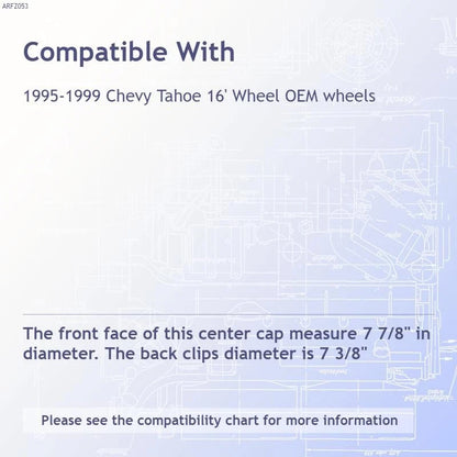 16 Inch Smooth Aluminum Wheel Center Hubcaps 6 Lug Set for Chevy GMC (2000–2024)