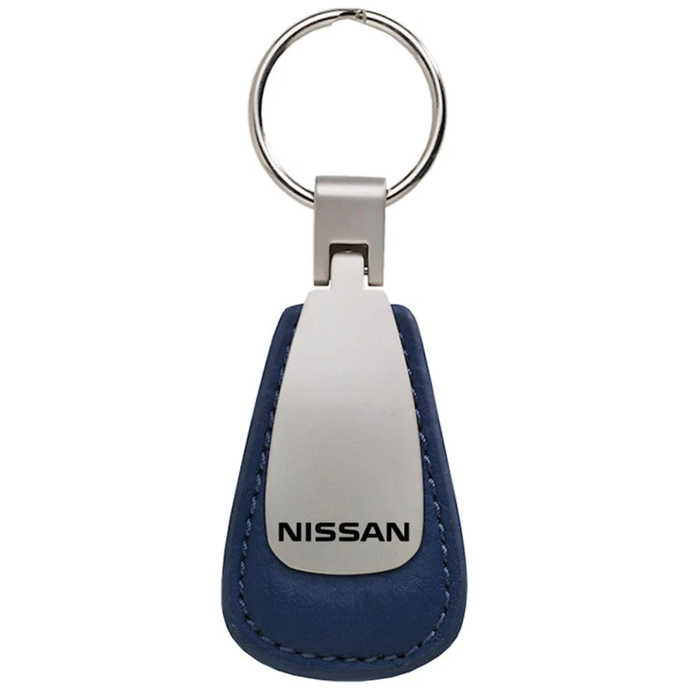 Blue Leather Teardrop Keychain - Officially Licensed for Nissan