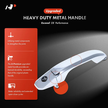 2X Front Metal Exterior Door Handle for Chevrolet GMC