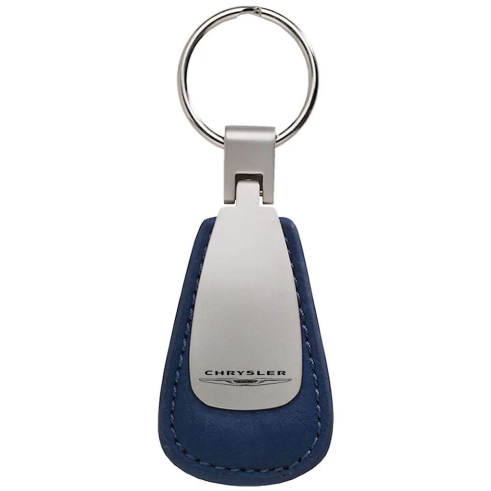 Blue Leather Teardrop Keychain - Officially Licensed for Chrysler