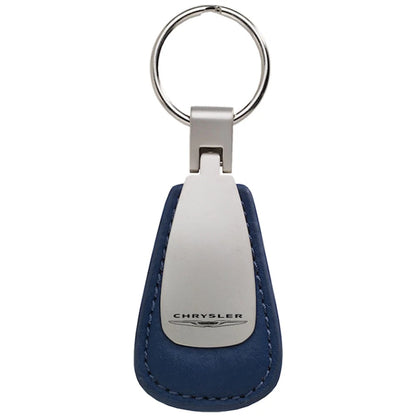 Blue Leather Teardrop Keychain - Officially Licensed for Chrysler