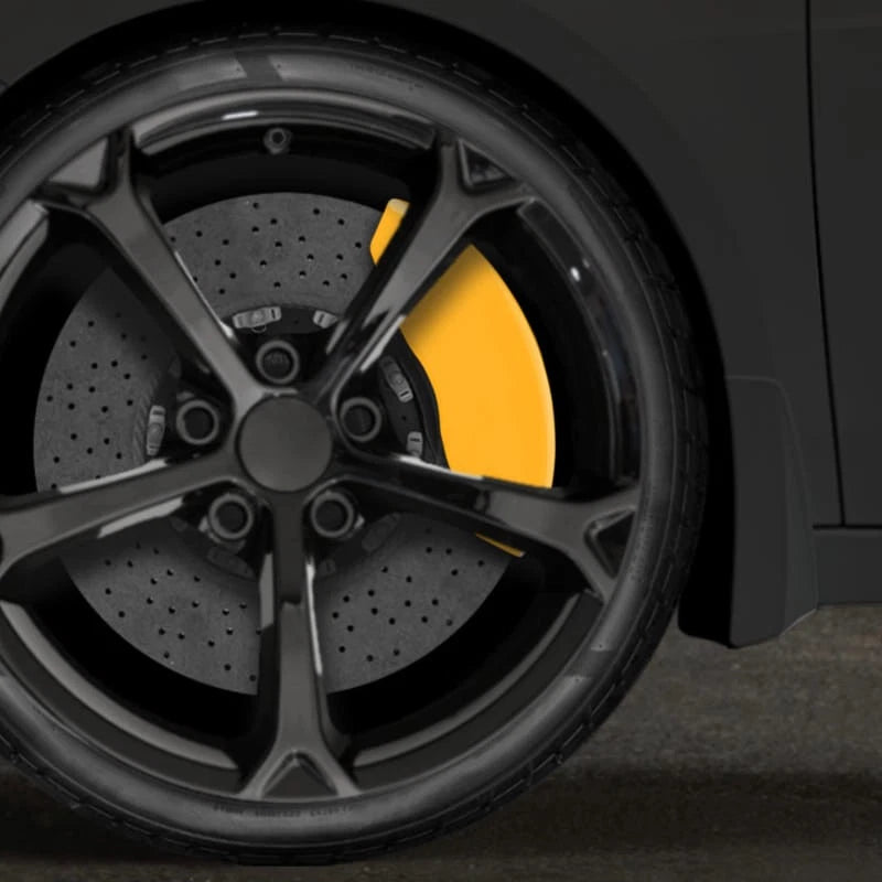 Classic Yellow MGP Caliper Covers Set of 4 for 2014-2024 Infiniti QX80 AWD/FWD