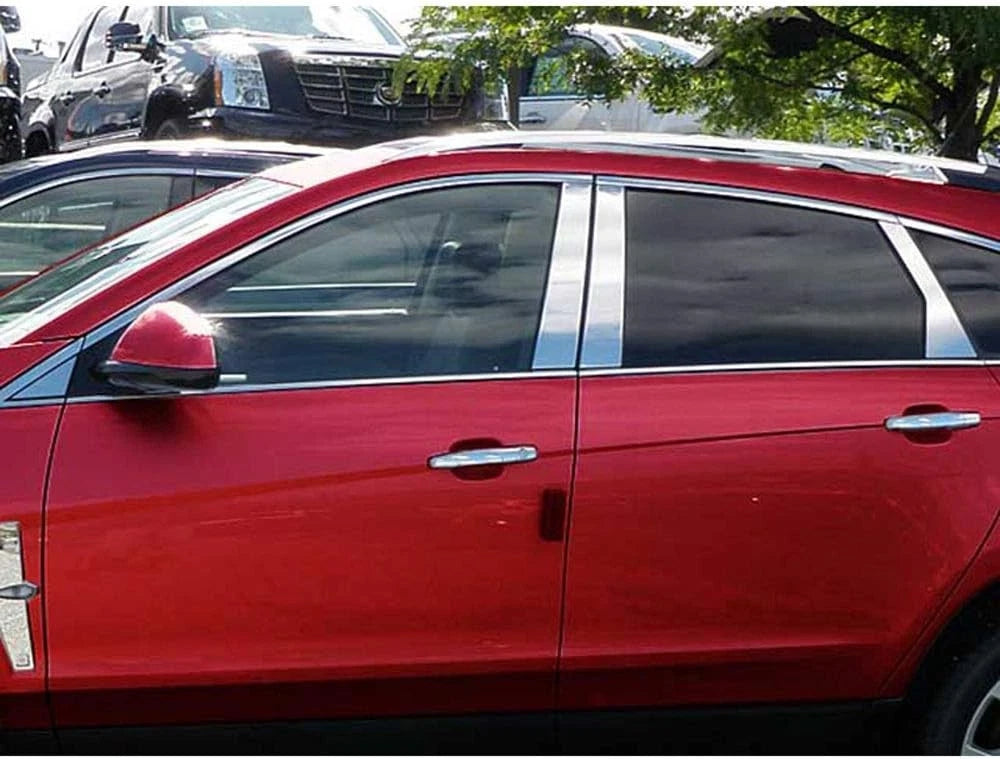 8p Luxury FX Chrome Pillar Post Set w/Triangles for 2010-2016 Cadillac SRX