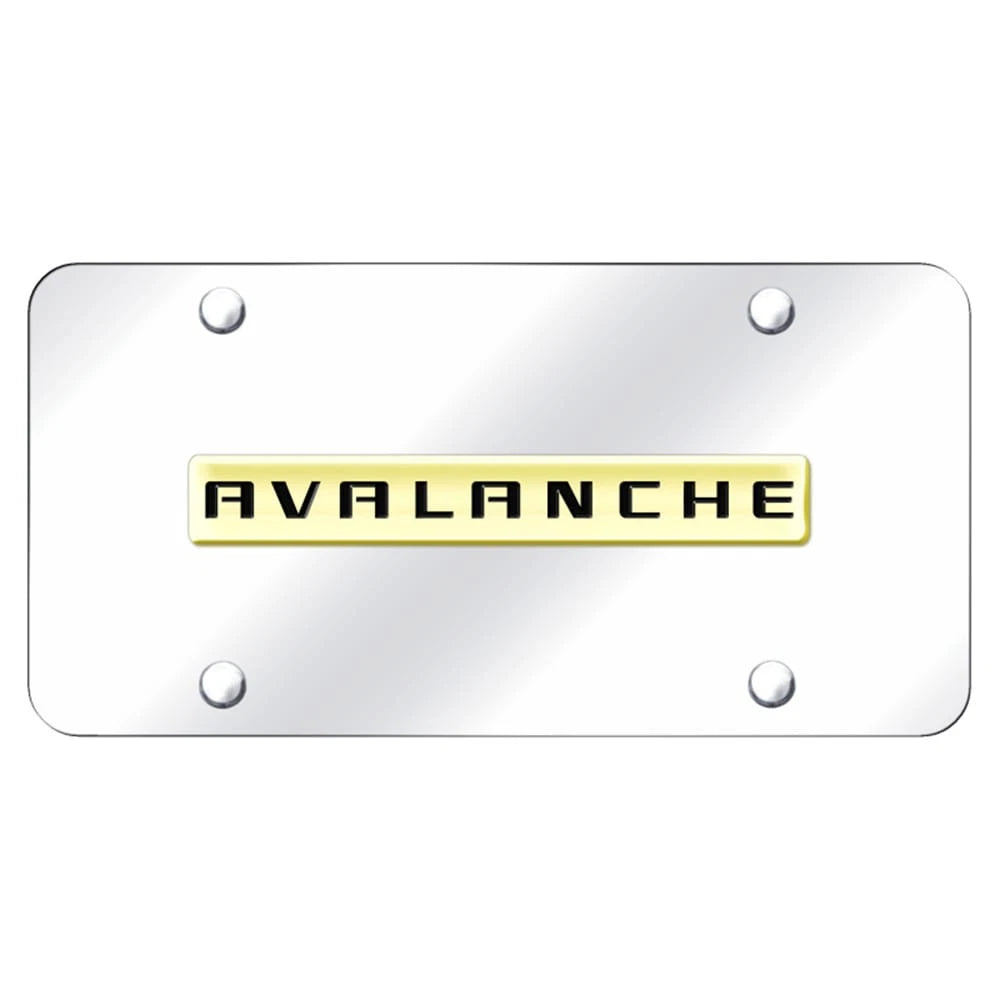 Gold Name on Chrome License Plate - Officially Licensed for Chevrolet Avalanche