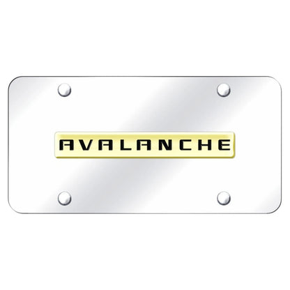 Gold Name on Chrome License Plate - Officially Licensed for Chevrolet Avalanche