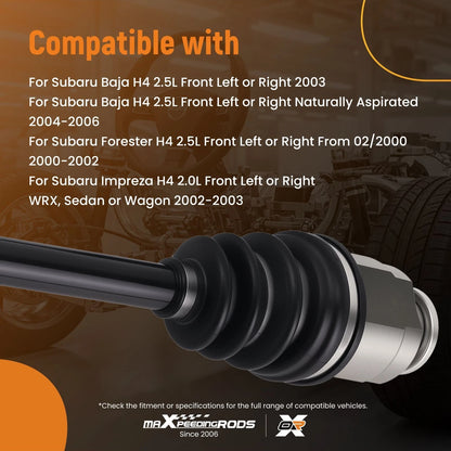 Front CV Axle Shafts for Subaru Impreza Legacy Outback Baja Forester (1993–2015)