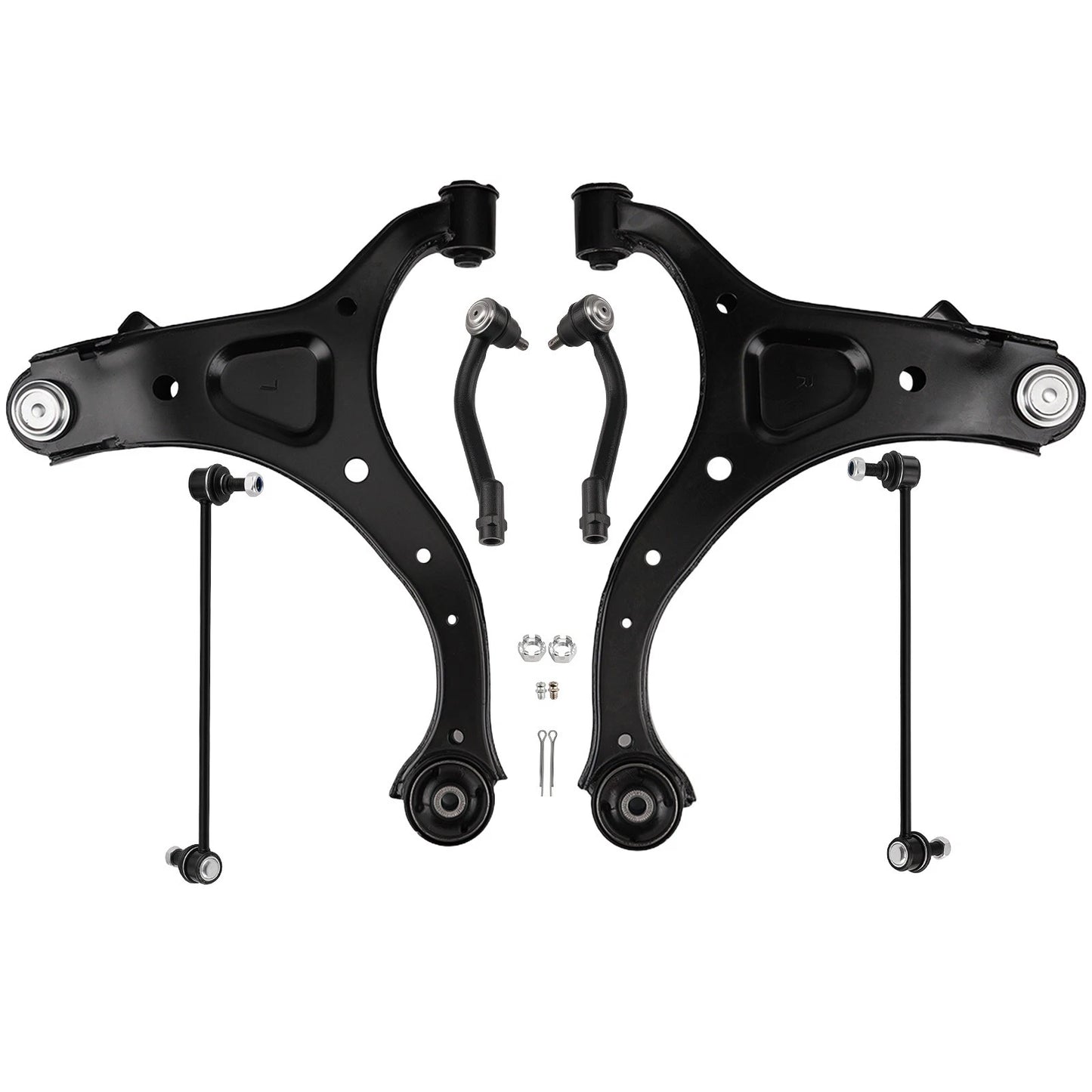 Front LH & RH Lower Control Arm w/Ball Joint & Tie Rod End for Santa Fe Sorento (2010–2021)