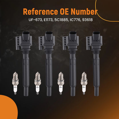 Ignition Coils and Spark Plugs Set for Dodge Dart 2013–2016 1.4L L4