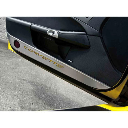 Door Guards Laser Cut with Orange Vinyl Inlay for Chevrolet Corvette (2005–2013)