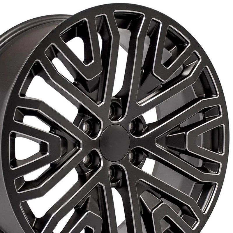 22" Black Wheel w/Milled Edge for 2003-2014 GMC Savana 1500 - RVO1709