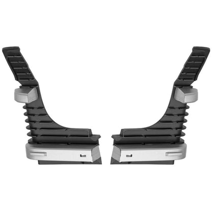 Replacement Plastic Driver/Passenger Side Grille Extension Set w/Black Ribs For