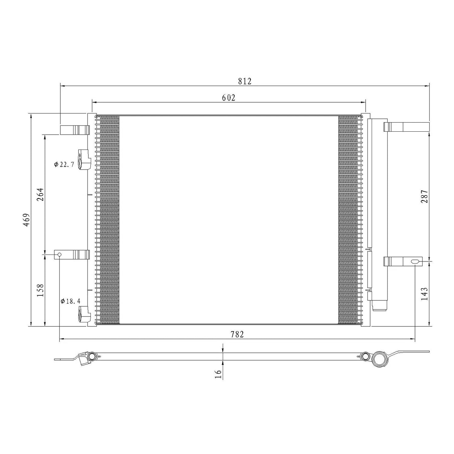 Replacement A/C Condenser Repair Part For 2013-2020 Ford Fusion