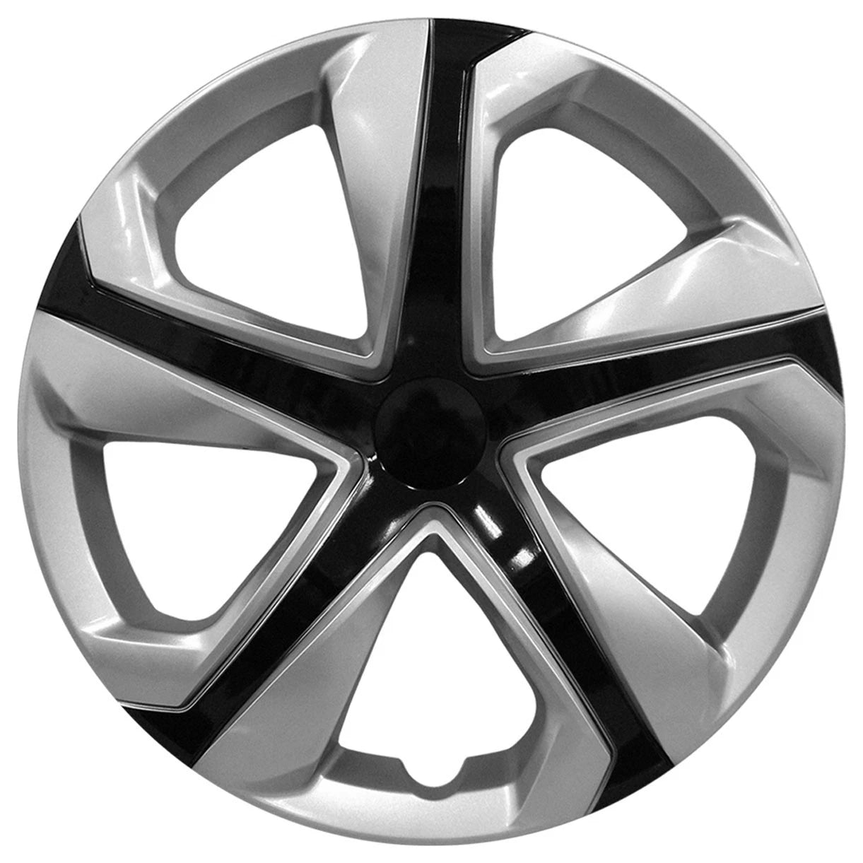 16 Inch Silver Black Hubcaps Wheel Covers Replacement for Steel Wheels (Set of 4)