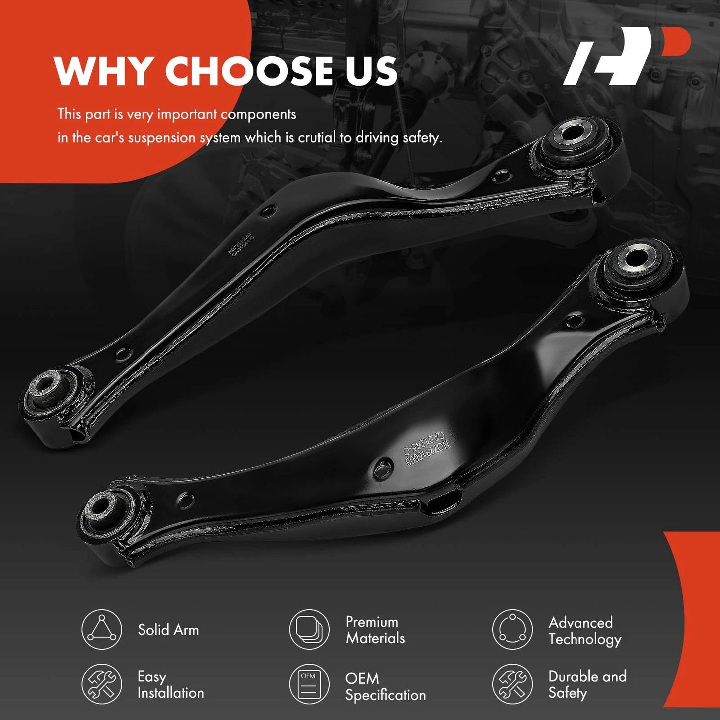 2X Rear Upper Control Arm for Chevy Malibu (2013–2015) Impala LaCrosse