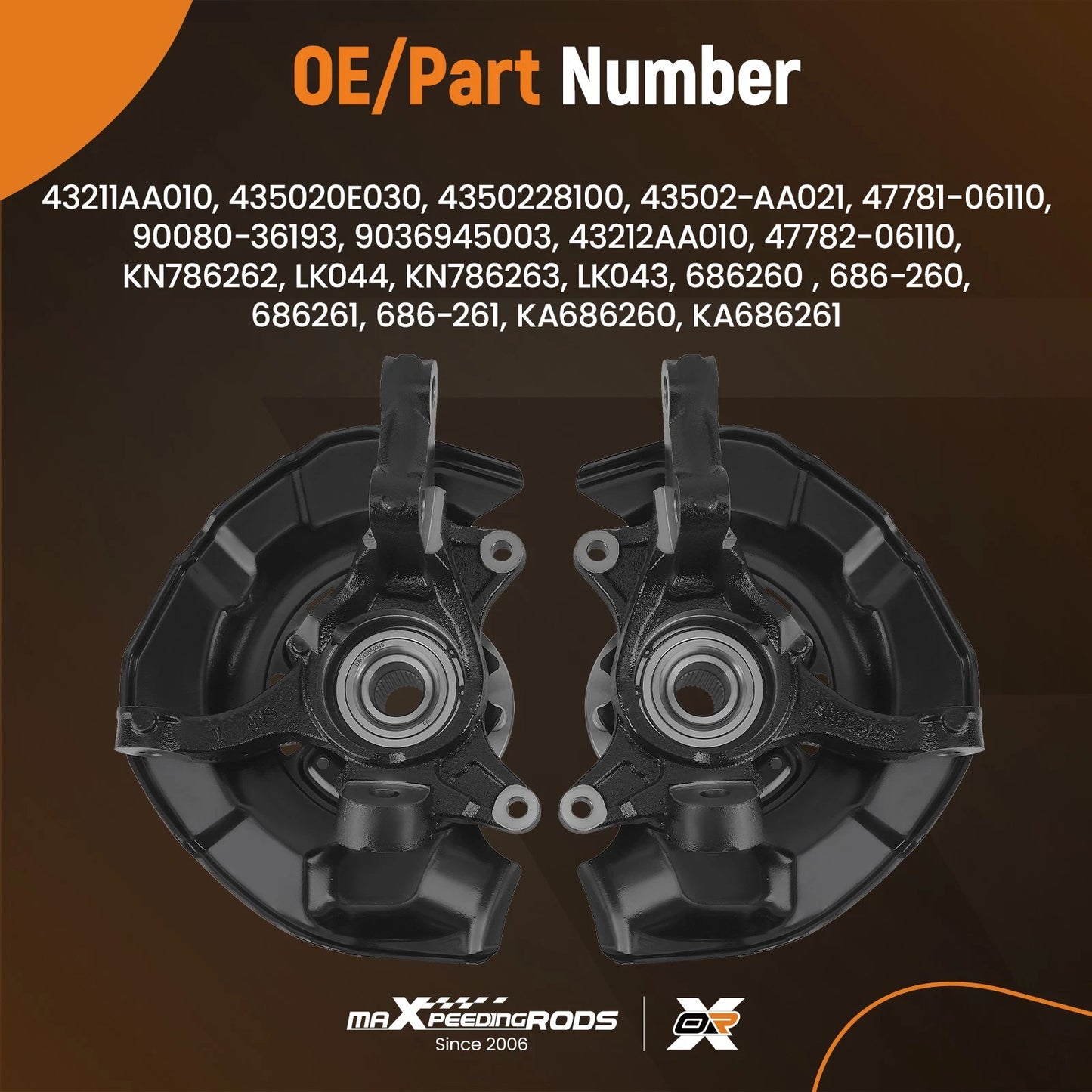 Front Steering Knuckles and Wheel Hub Bearings Set for Lexus ES350 (2007–2012)