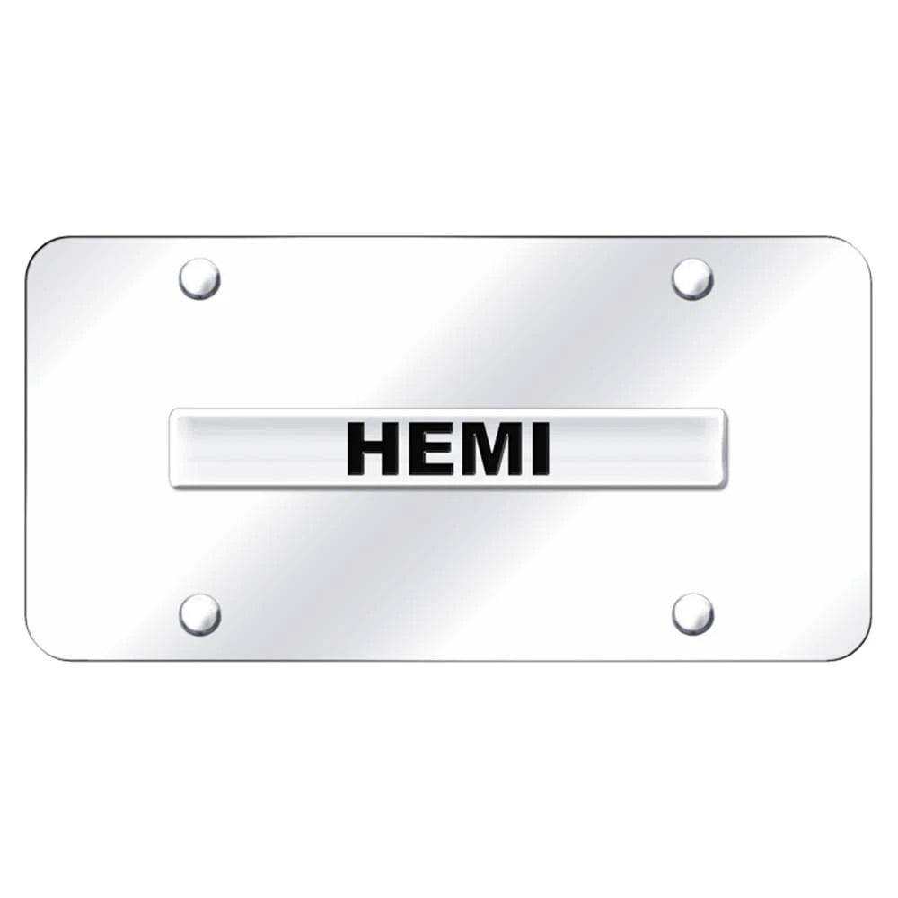 Chrome Name on Chrome License Plate - Officially Licensed for Hemi Vehicles