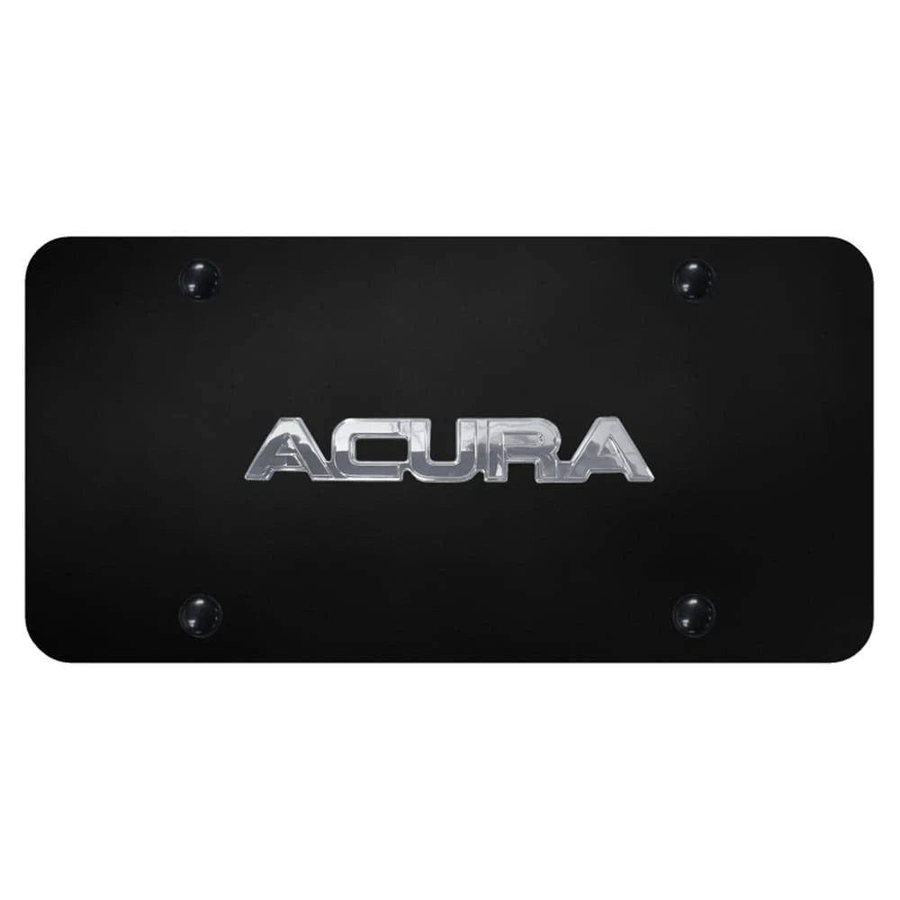 Chrome Name on Black License Plate - Officially Licensed for Acura