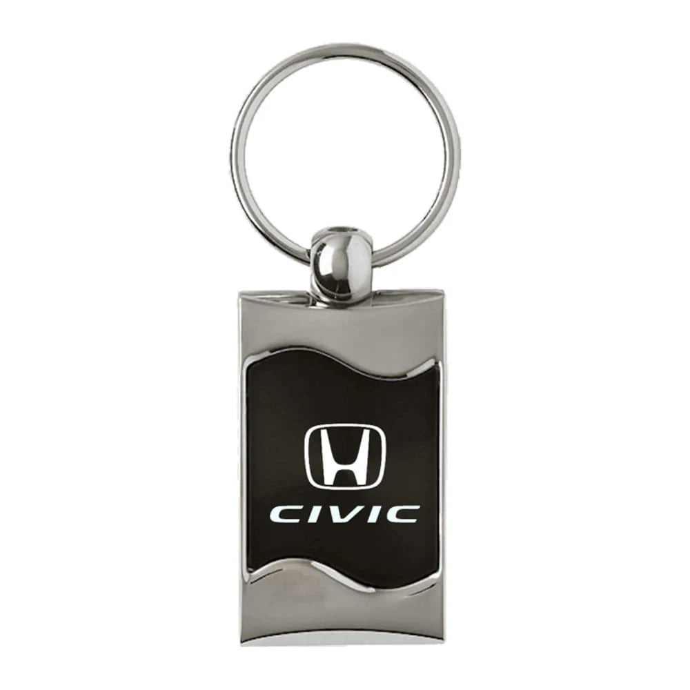 Black Rectangular Wave Keychain - Officially Licensed for Honda Civic