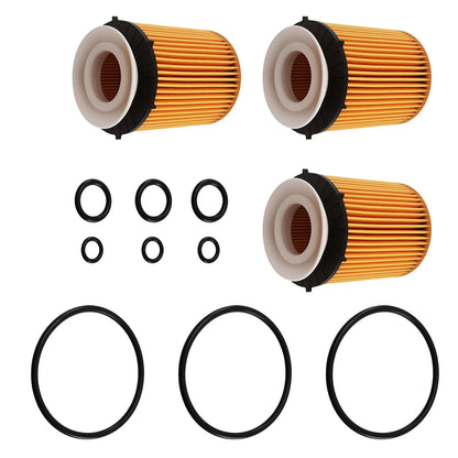 3-Pack Oil Filter for Mercedes-Benz CLA200 CLA250 GLA200 (2013–2016)