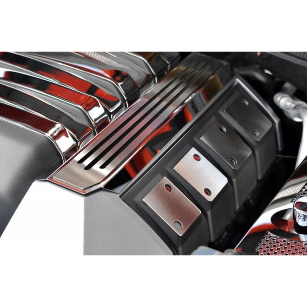Fuel Rail Covers w/Green Carbon Fiber Inlay for 10-15 Camaro SS fits OEM Shroud