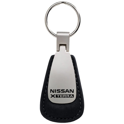 Black Leather Teardrop Keychain - Officially Licensed for Nissan Xterra