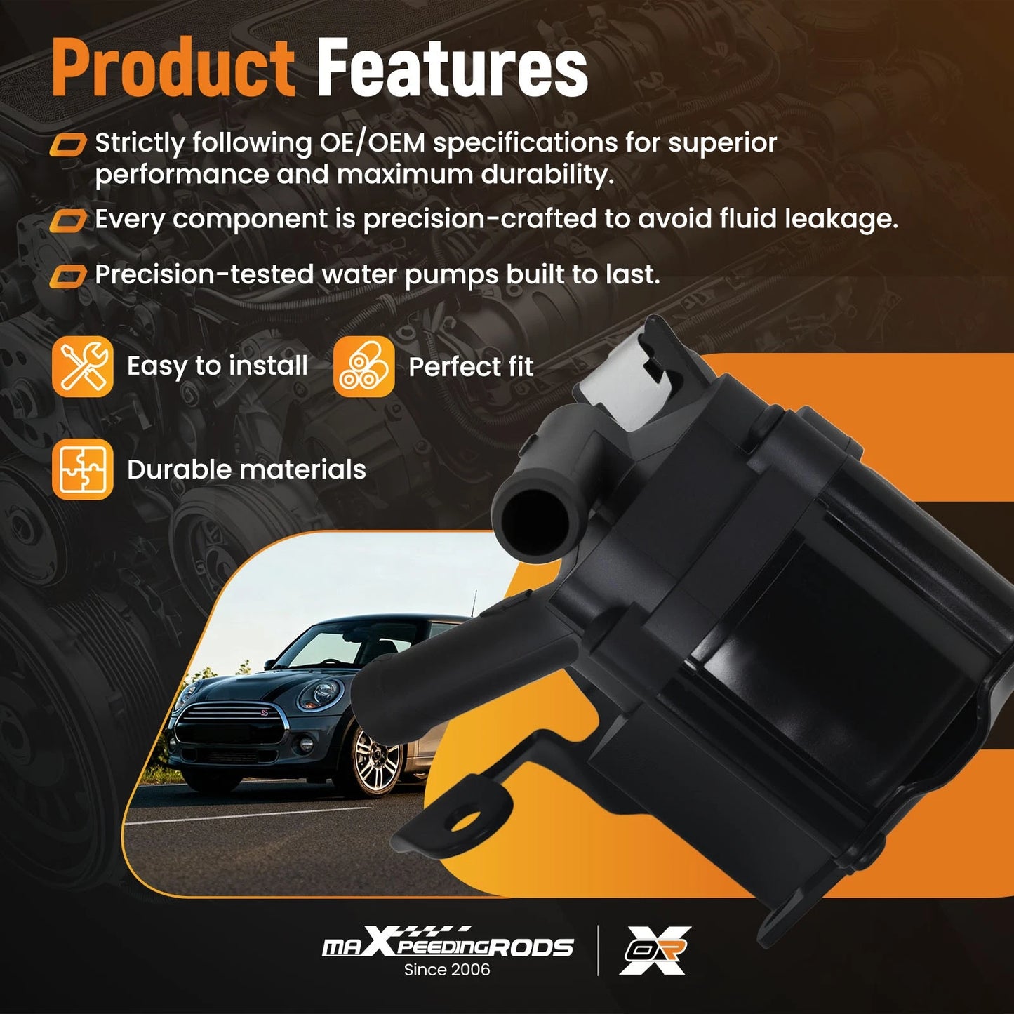 Coolant Water Pump for Mini Cooper Roadster JCW R59 (2012–2015)