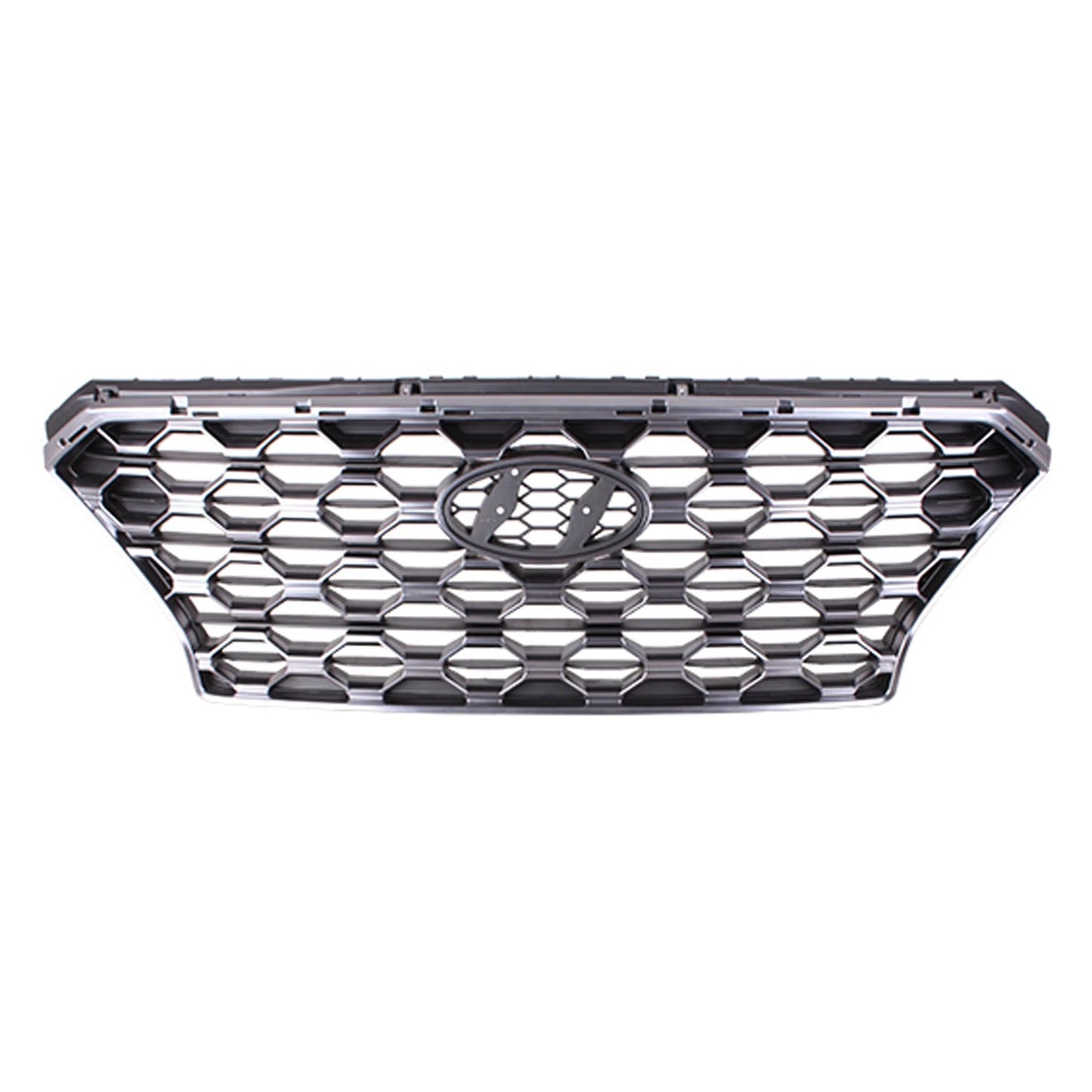 Replacement Gray Satin/Chrome Polypropylene Front Grille w/o Camera Hole