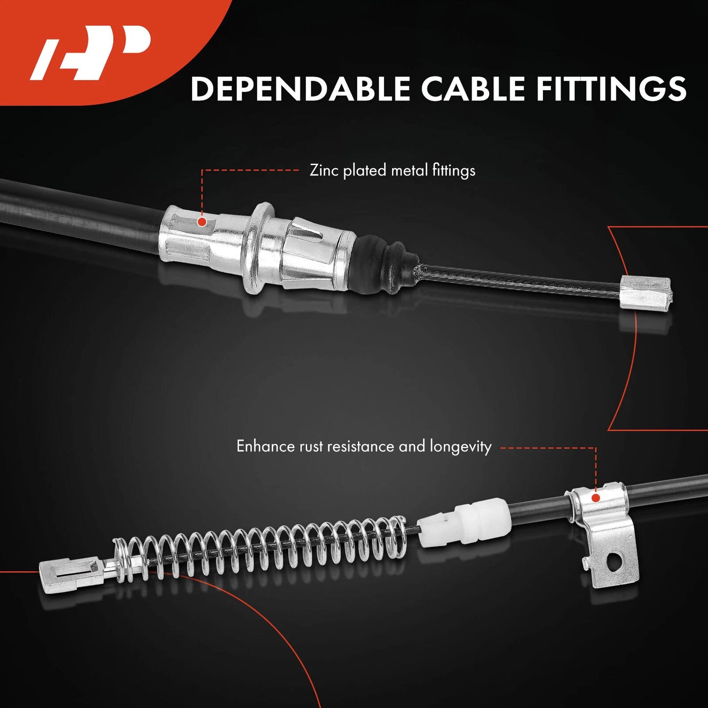 2X Rear Parking Brake Cable for Chevy Silverado 1500 GMC Sierra 1500 (2007–2013)