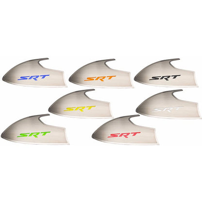 Door Badge Set Brushed Metal with White Carbon SRT for 2015-2017 Challenger