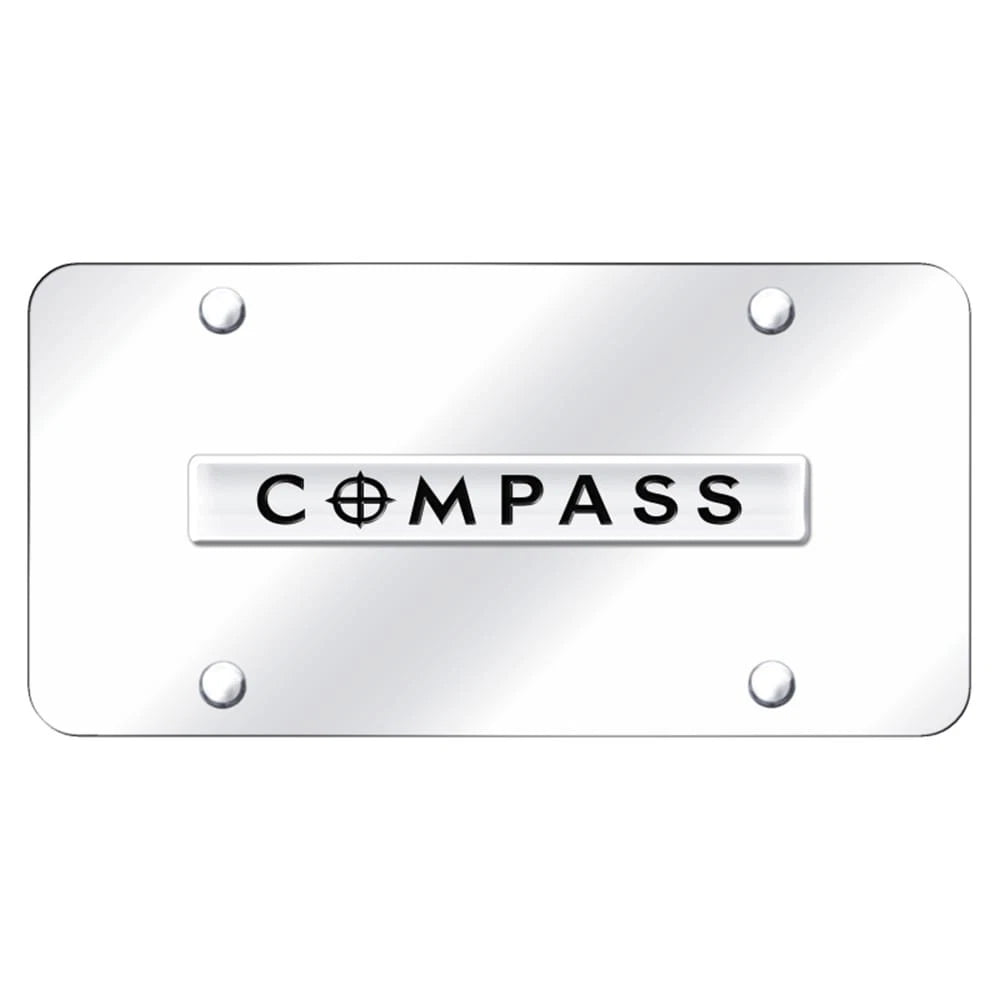 Chrome Name on Chrome License Plate - Officially Licensed for Jeep Compass
